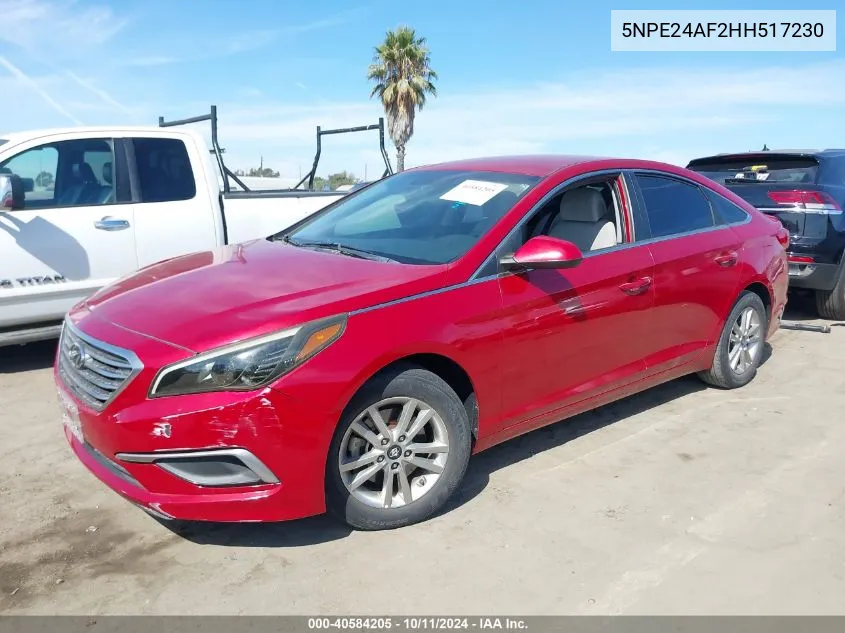 2017 Hyundai Sonata VIN: 5NPE24AF2HH517230 Lot: 40584205