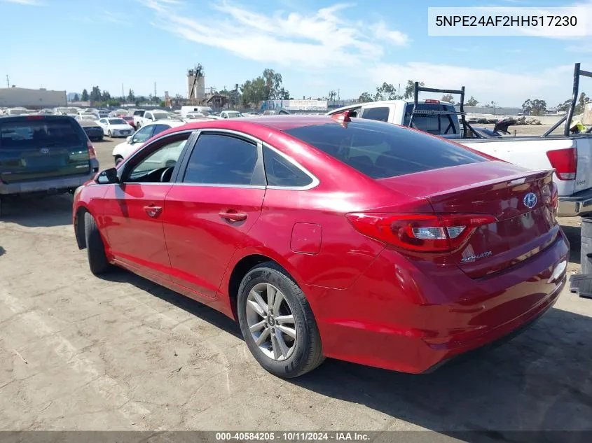 2017 Hyundai Sonata VIN: 5NPE24AF2HH517230 Lot: 40584205