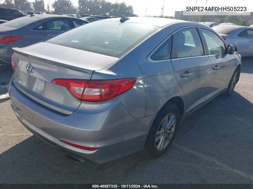 5NPE24AF0HH505223 2017 Hyundai Sonata Se