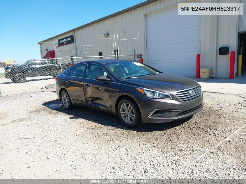 2017 Hyundai Sonata Se VIN: 5NPE24AF0HH523317 Lot: 40589742