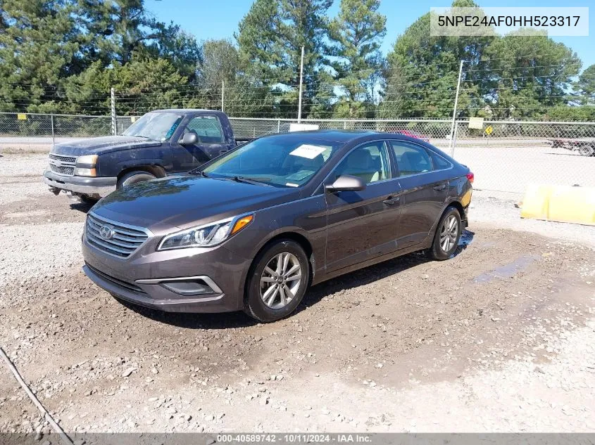 2017 Hyundai Sonata Se VIN: 5NPE24AF0HH523317 Lot: 40589742