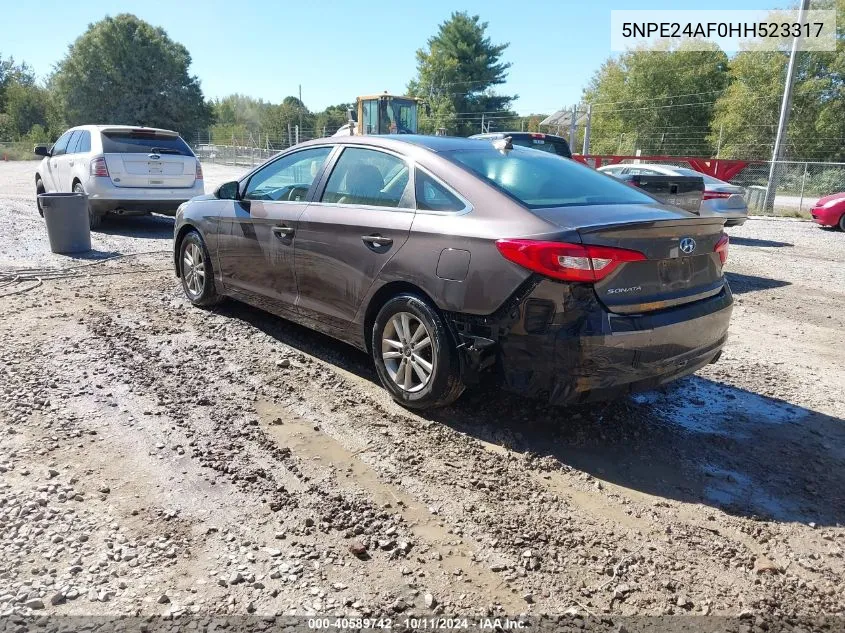 2017 Hyundai Sonata Se VIN: 5NPE24AF0HH523317 Lot: 40589742