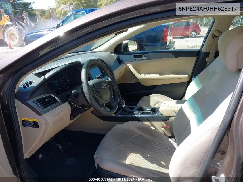 5NPE24AF0HH523317 2017 Hyundai Sonata Se