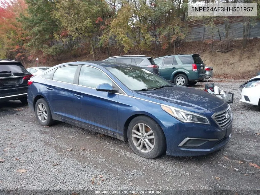 2017 Hyundai Sonata Se VIN: 5NPE24AF3HH501957 Lot: 40589957