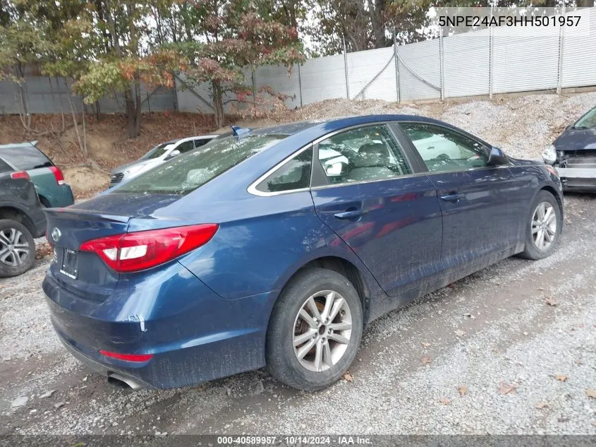 2017 Hyundai Sonata Se VIN: 5NPE24AF3HH501957 Lot: 40589957