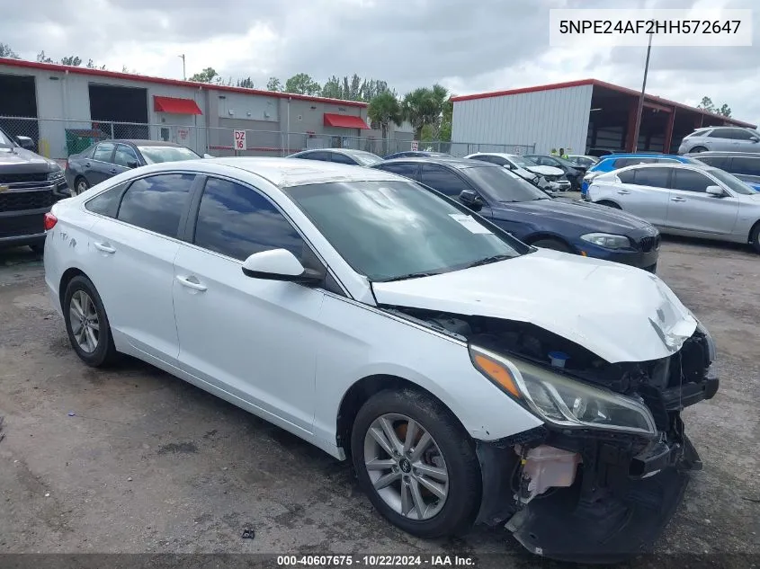 2017 Hyundai Sonata VIN: 5NPE24AF2HH572647 Lot: 40607675