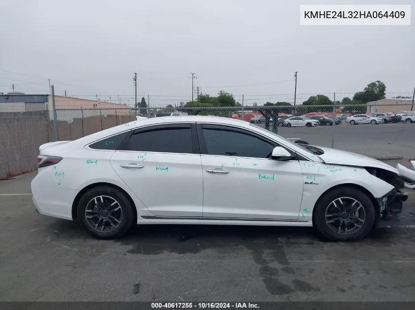 2017 Hyundai Sonata Hybrid Se VIN: KMHE24L32HA064409 Lot: 40617255