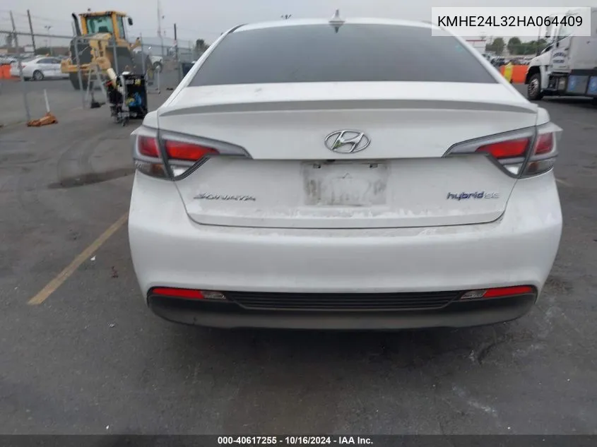 2017 Hyundai Sonata Hybrid Se VIN: KMHE24L32HA064409 Lot: 40617255