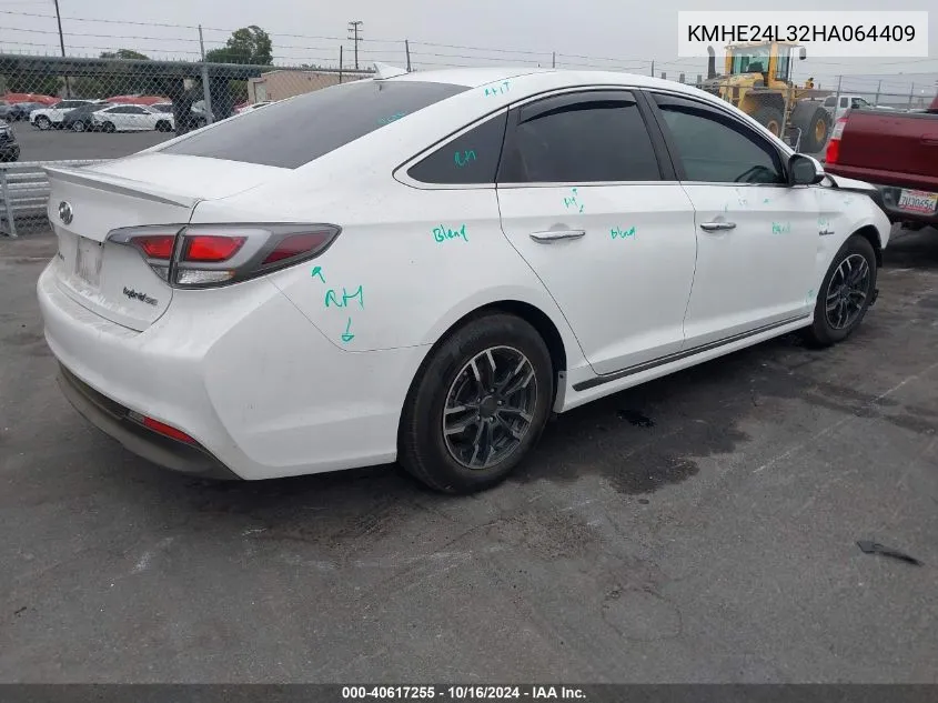 2017 Hyundai Sonata Hybrid Se VIN: KMHE24L32HA064409 Lot: 40617255