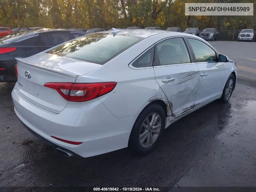 2017 Hyundai Sonata VIN: 5NPE24AF0HH485989 Lot: 40619042