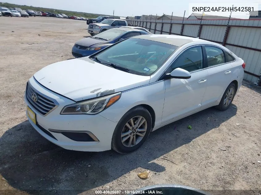 5NPE24AF2HH542581 2017 Hyundai Sonata