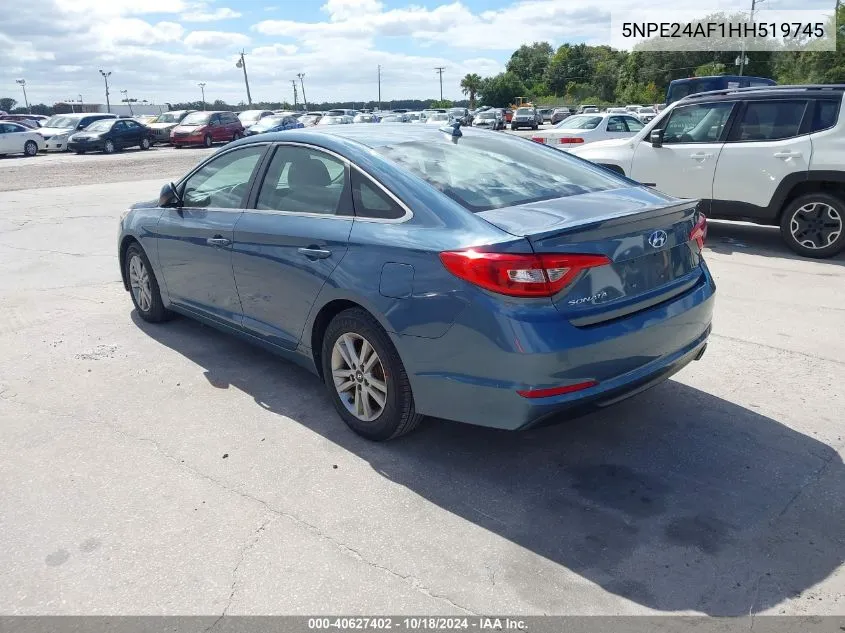 2017 Hyundai Sonata VIN: 5NPE24AF1HH519745 Lot: 40627402