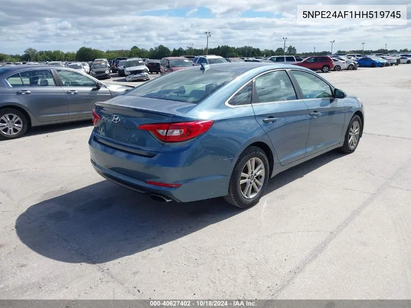 2017 Hyundai Sonata VIN: 5NPE24AF1HH519745 Lot: 40627402