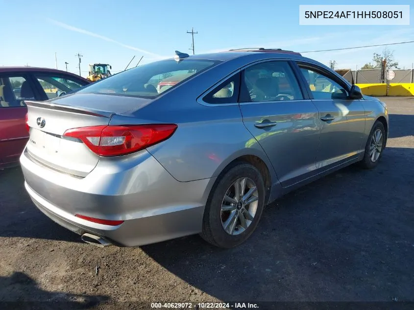 2017 Hyundai Sonata VIN: 5NPE24AF1HH508051 Lot: 40629072