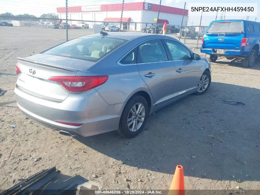 2017 Hyundai Sonata Se VIN: 5NPE24AFXHH459450 Lot: 40646096