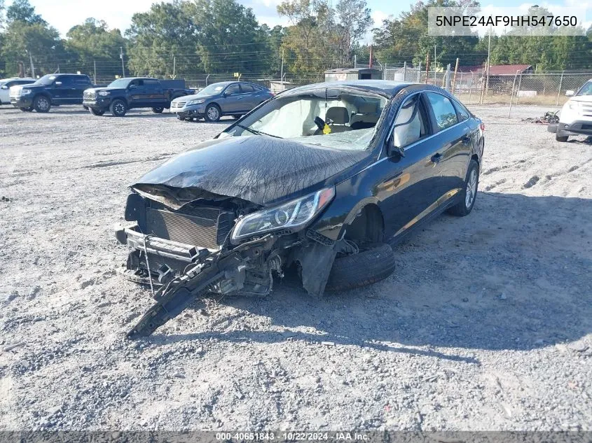 2017 Hyundai Sonata Se VIN: 5NPE24AF9HH547650 Lot: 40651843