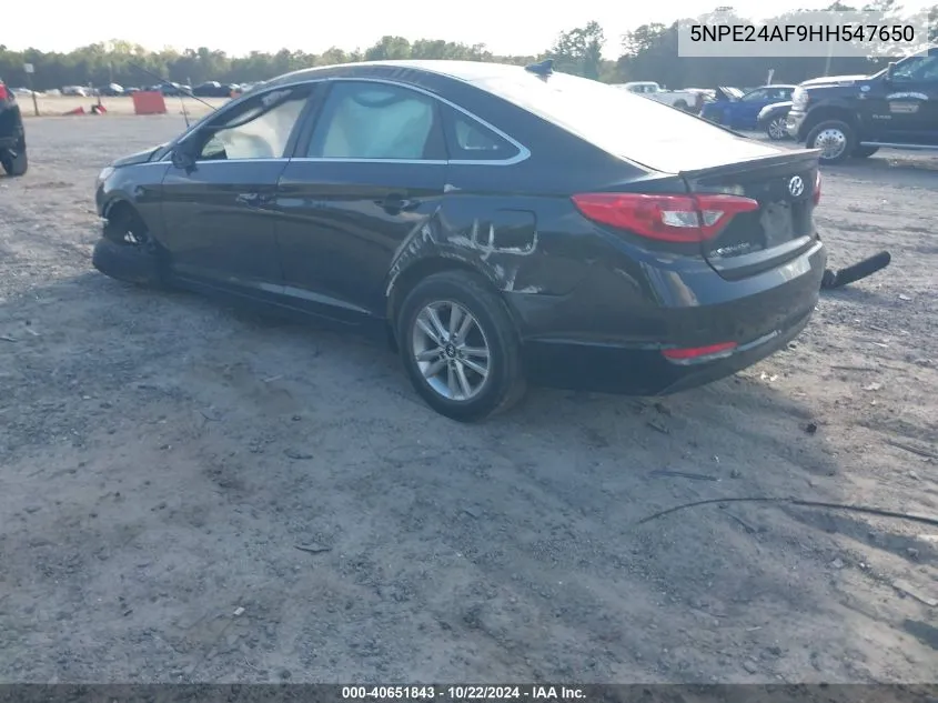 2017 Hyundai Sonata Se VIN: 5NPE24AF9HH547650 Lot: 40651843