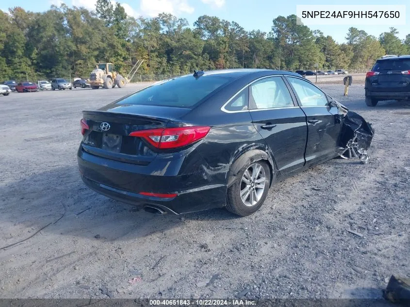 2017 Hyundai Sonata Se VIN: 5NPE24AF9HH547650 Lot: 40651843