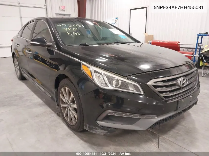 2017 Hyundai Sonata Limited VIN: 5NPE34AF7HH455031 Lot: 40654481