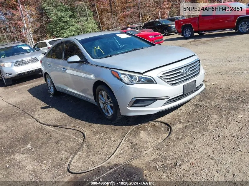 2017 Hyundai Sonata VIN: 5NPE24AF6HH492851 Lot: 40656199