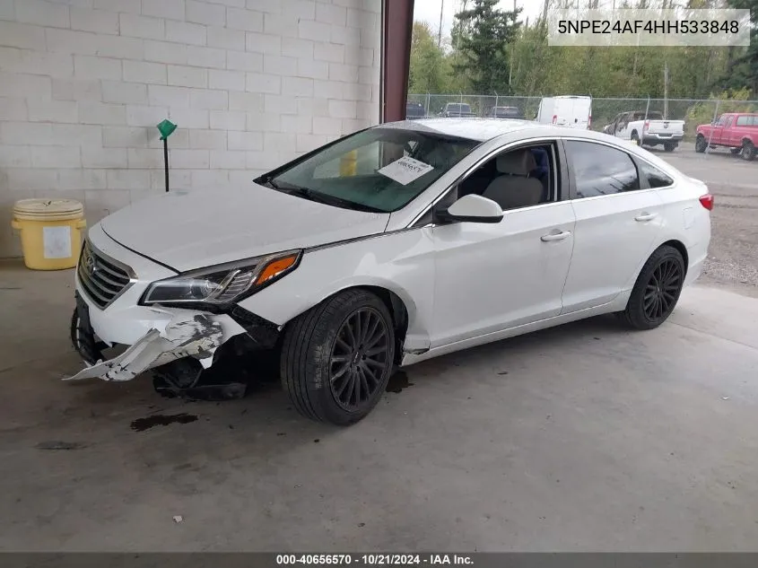 2017 Hyundai Sonata Se VIN: 5NPE24AF4HH533848 Lot: 40656570