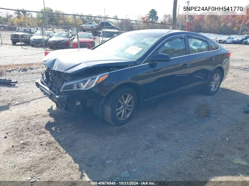 2017 Hyundai Sonata VIN: 5NPE24AF0HH541770 Lot: 40676845