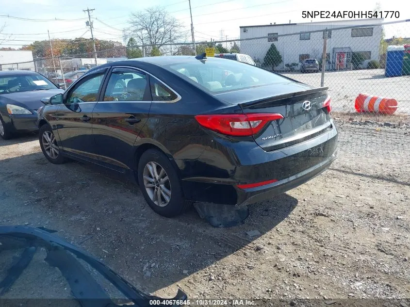 2017 Hyundai Sonata VIN: 5NPE24AF0HH541770 Lot: 40676845