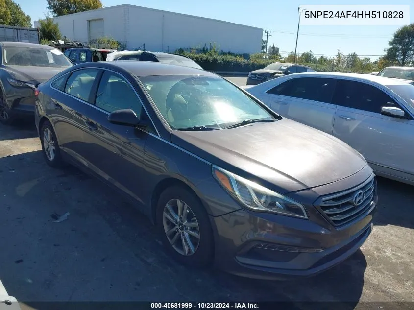 2017 Hyundai Sonata VIN: 5NPE24AF4HH510828 Lot: 40681999