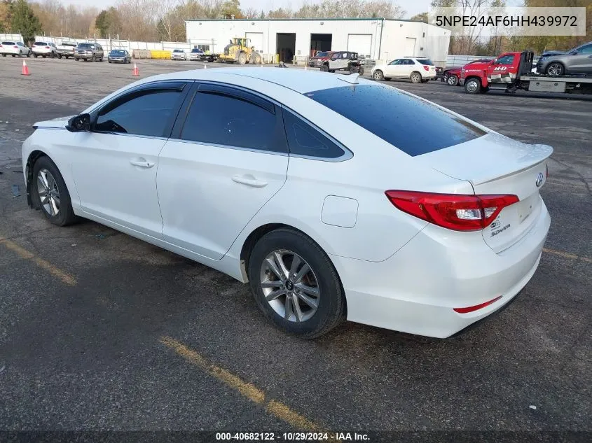 2017 Hyundai Sonata VIN: 5NPE24AF6HH439972 Lot: 40682122