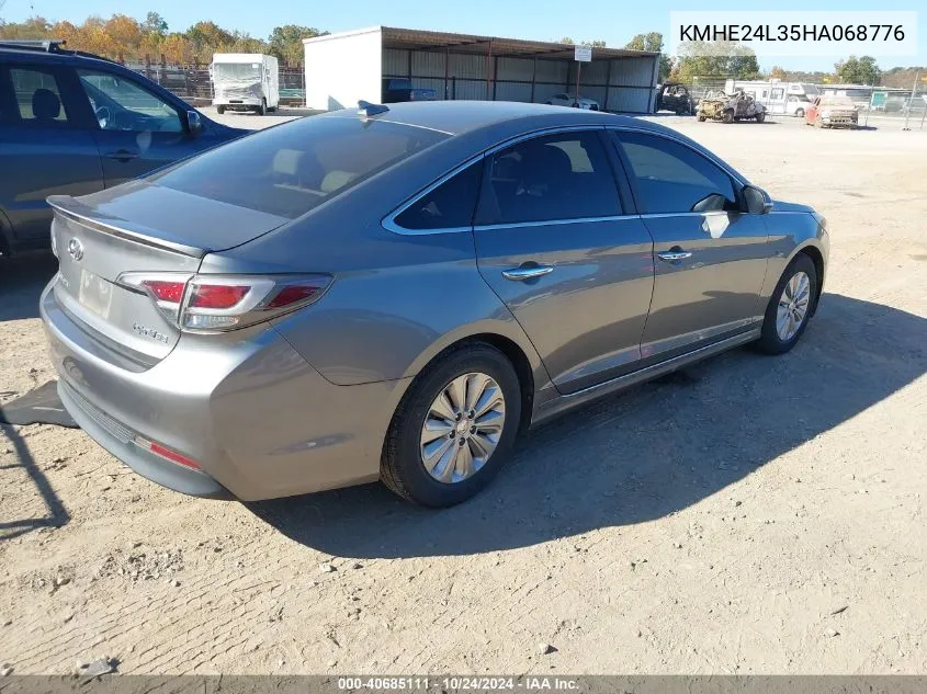 2017 Hyundai Sonata Hybrid Se VIN: KMHE24L35HA068776 Lot: 40685111