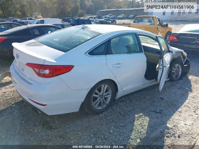 5NPE24AF1HH581906 2017 Hyundai Sonata