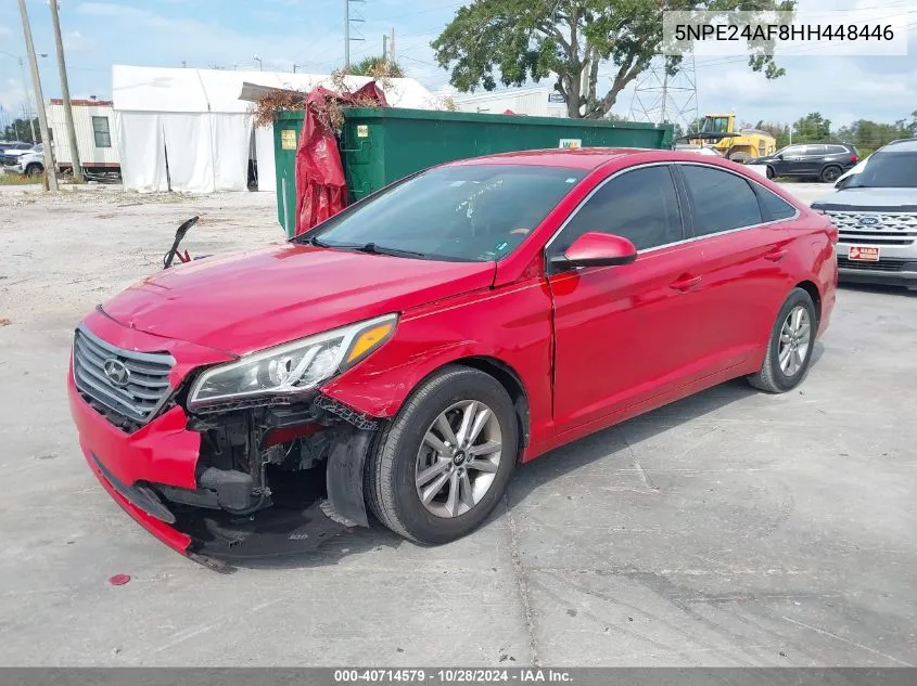 2017 Hyundai Sonata Se VIN: 5NPE24AF8HH448446 Lot: 40714579