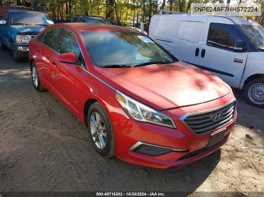 2017 Hyundai Sonata Se VIN: 5NPE24AF7HH572224 Lot: 40716282