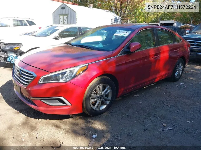 2017 Hyundai Sonata Se VIN: 5NPE24AF7HH572224 Lot: 40716282