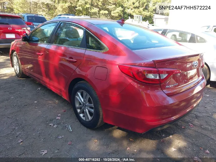 2017 Hyundai Sonata Se VIN: 5NPE24AF7HH572224 Lot: 40716282