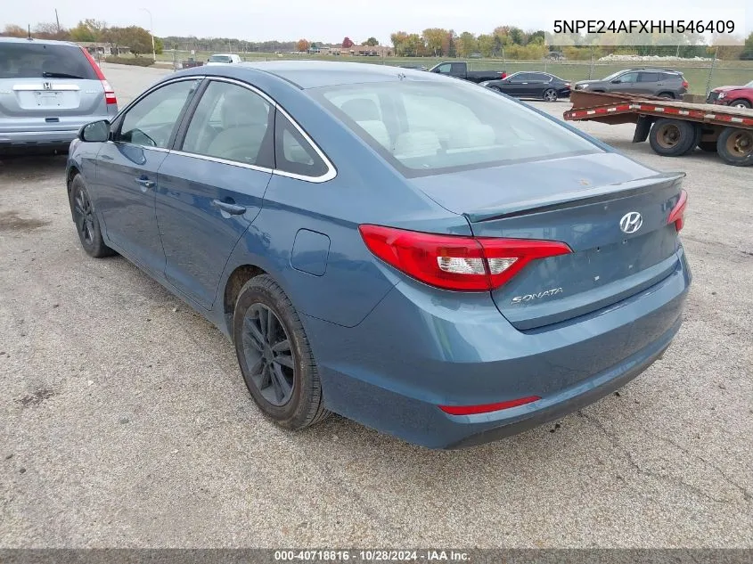 2017 Hyundai Sonata Se VIN: 5NPE24AFXHH546409 Lot: 40718816