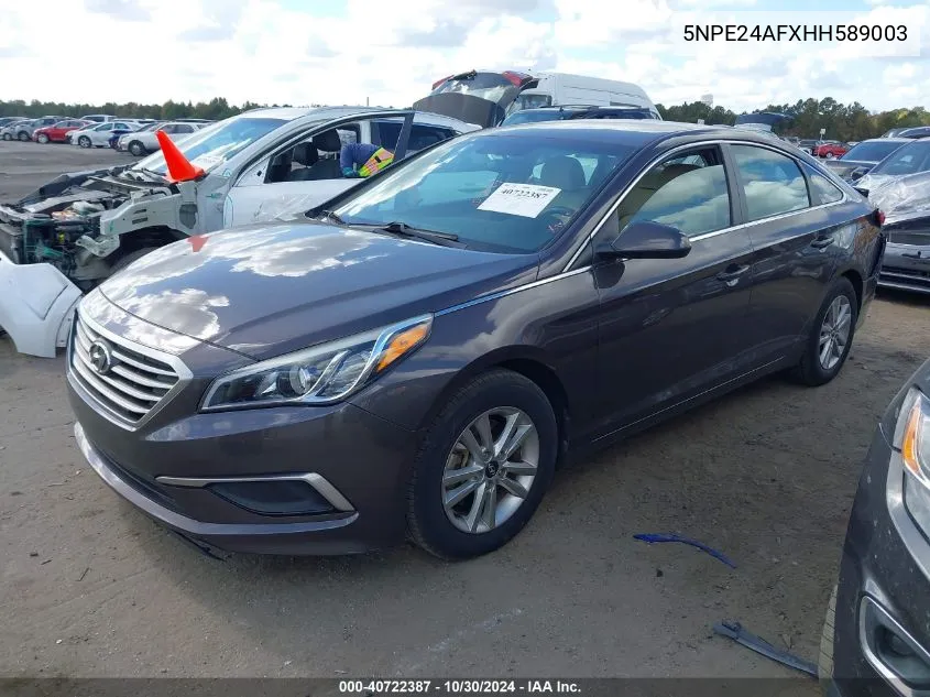 5NPE24AFXHH589003 2017 Hyundai Sonata