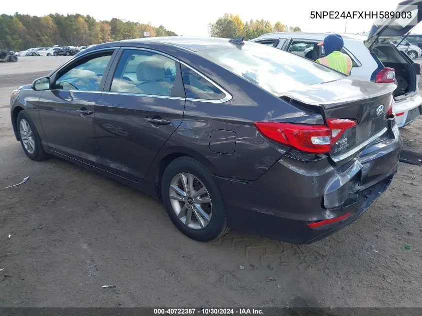 5NPE24AFXHH589003 2017 Hyundai Sonata