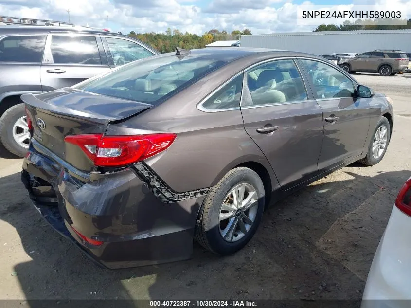 5NPE24AFXHH589003 2017 Hyundai Sonata