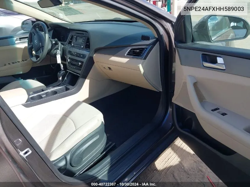 5NPE24AFXHH589003 2017 Hyundai Sonata