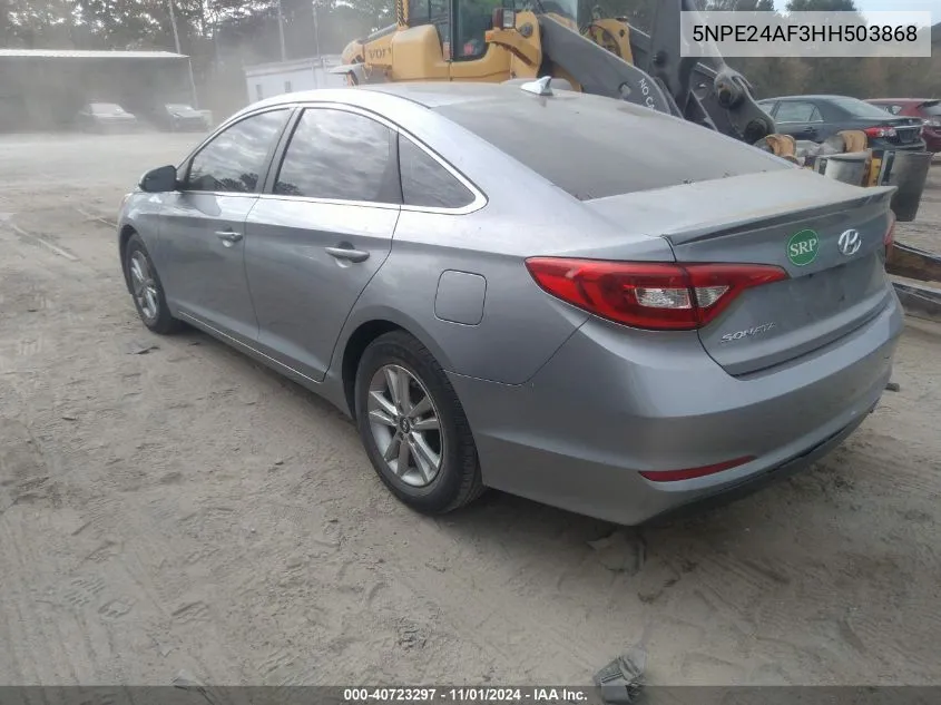 2017 Hyundai Sonata VIN: 5NPE24AF3HH503868 Lot: 40723297