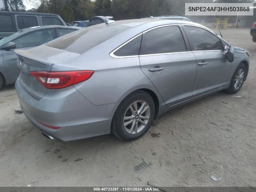 2017 Hyundai Sonata VIN: 5NPE24AF3HH503868 Lot: 40723297