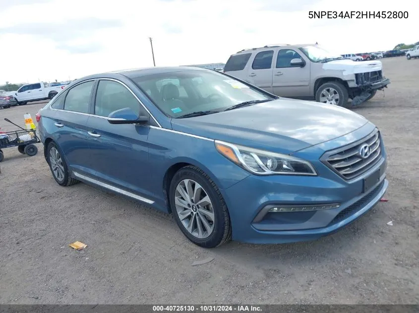 2017 Hyundai Sonata Sport VIN: 5NPE34AF2HH452800 Lot: 40725130