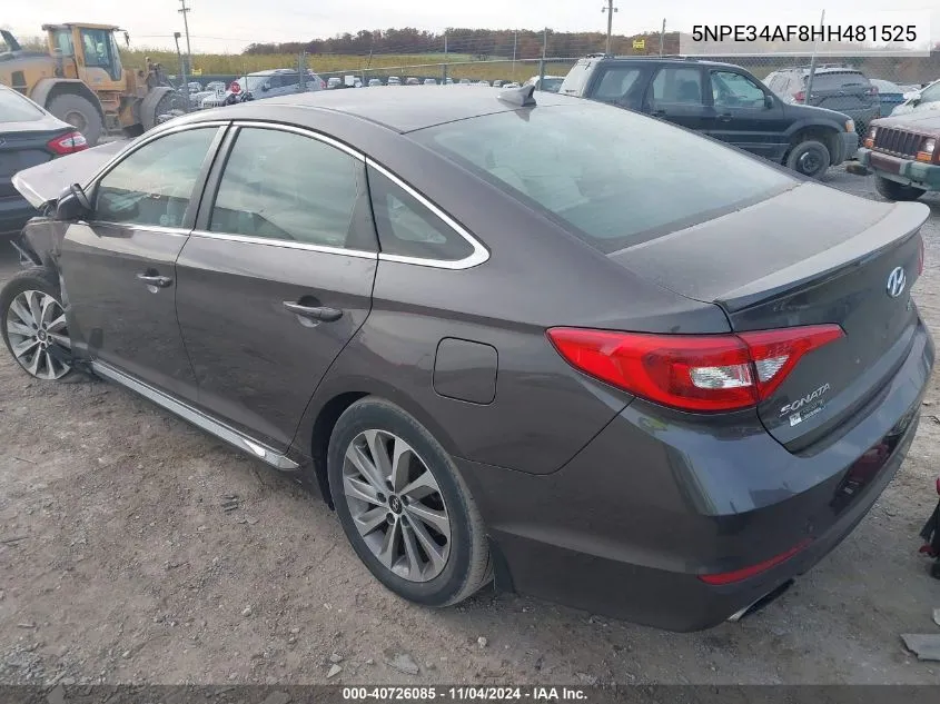 2017 Hyundai Sonata Sport VIN: 5NPE34AF8HH481525 Lot: 40726085