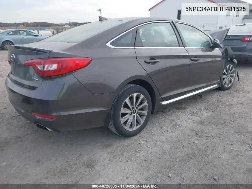 2017 Hyundai Sonata Sport VIN: 5NPE34AF8HH481525 Lot: 40726085