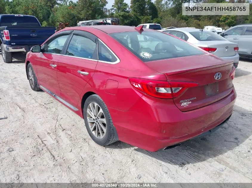 5NPE34AF1HH458765 2017 Hyundai Sonata Sport