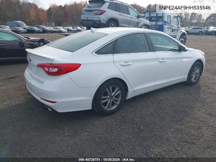 2017 Hyundai Sonata Se VIN: 5NPE24AF9HH535546 Lot: 40726751