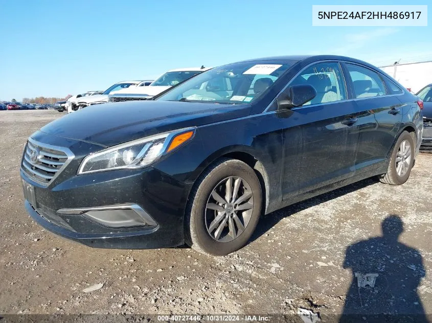 2017 Hyundai Sonata Se VIN: 5NPE24AF2HH486917 Lot: 40727446