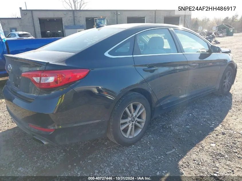 2017 Hyundai Sonata Se VIN: 5NPE24AF2HH486917 Lot: 40727446