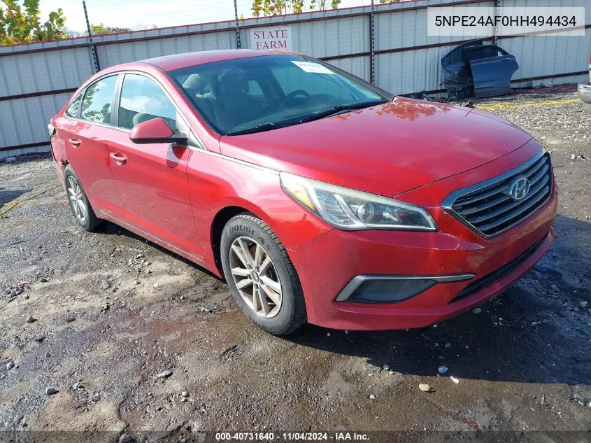 2017 Hyundai Sonata VIN: 5NPE24AF0HH494434 Lot: 40731640